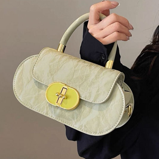 Mini Sac à Main Élégant - Vert Pastel & Détail Doré